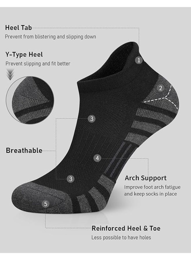 Ankle Athletic Running Socks Cushioned Sports Low Cut Tab Socks for Men & Women - Image 2